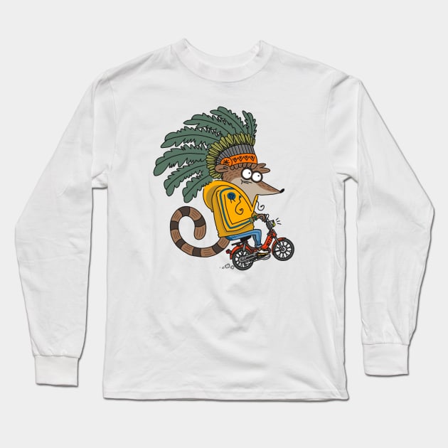 Raccoon Boy - Front & Back Print Long Sleeve T-Shirt by Fresh! Printsss ™